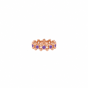 Bague Or Rose Améthyste